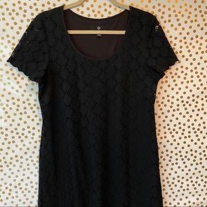 Black pattern cut dress